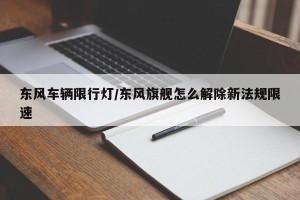 东风车辆限行灯/东风旗舰怎么解除新法规限速